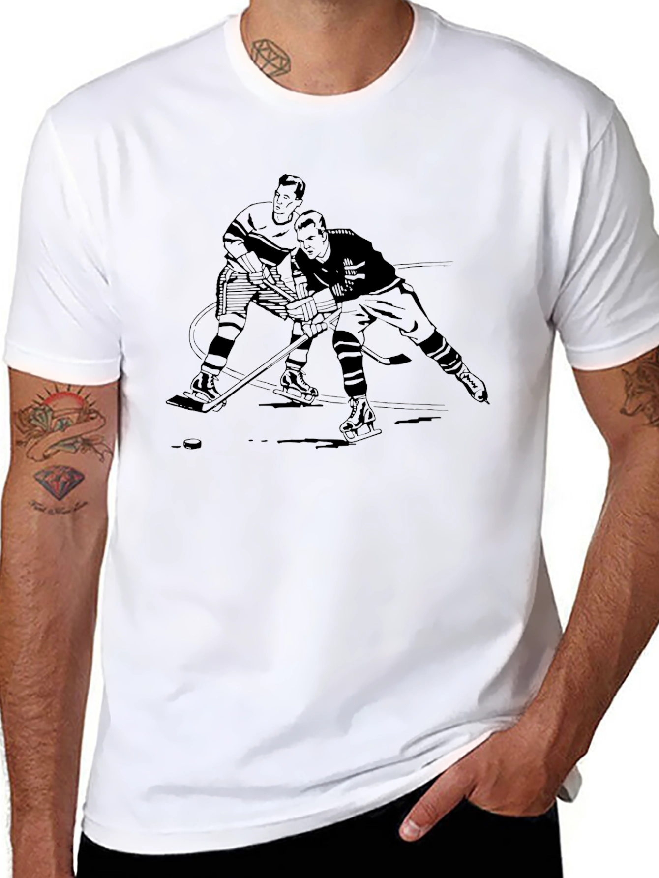 Hockey Players Graphic T-Shirt