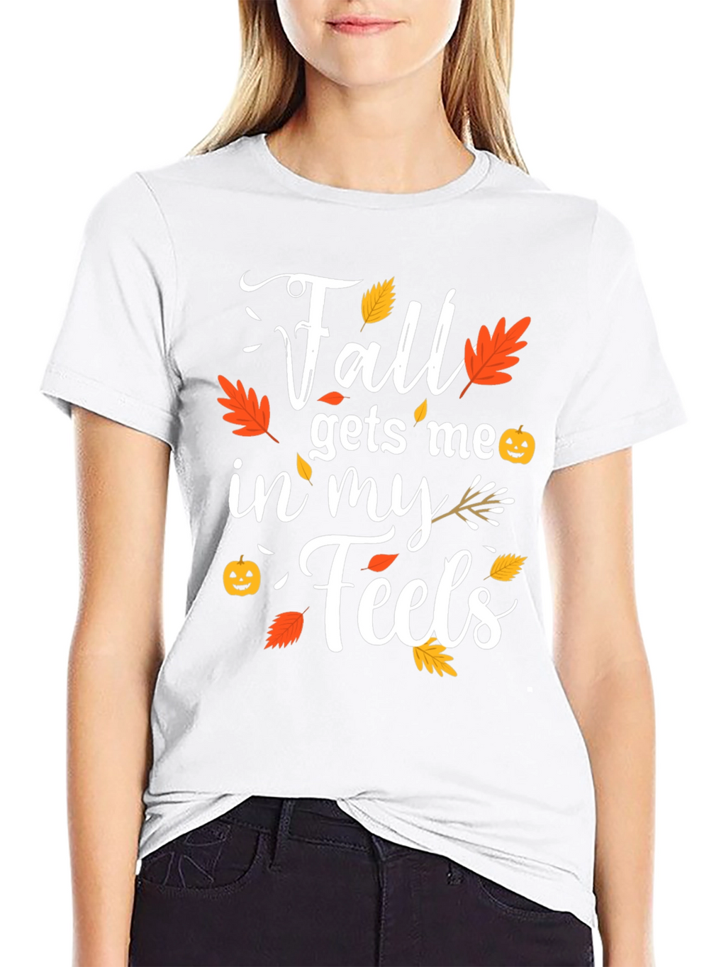 Fall Gets Me In My Feels Black T-Shirt