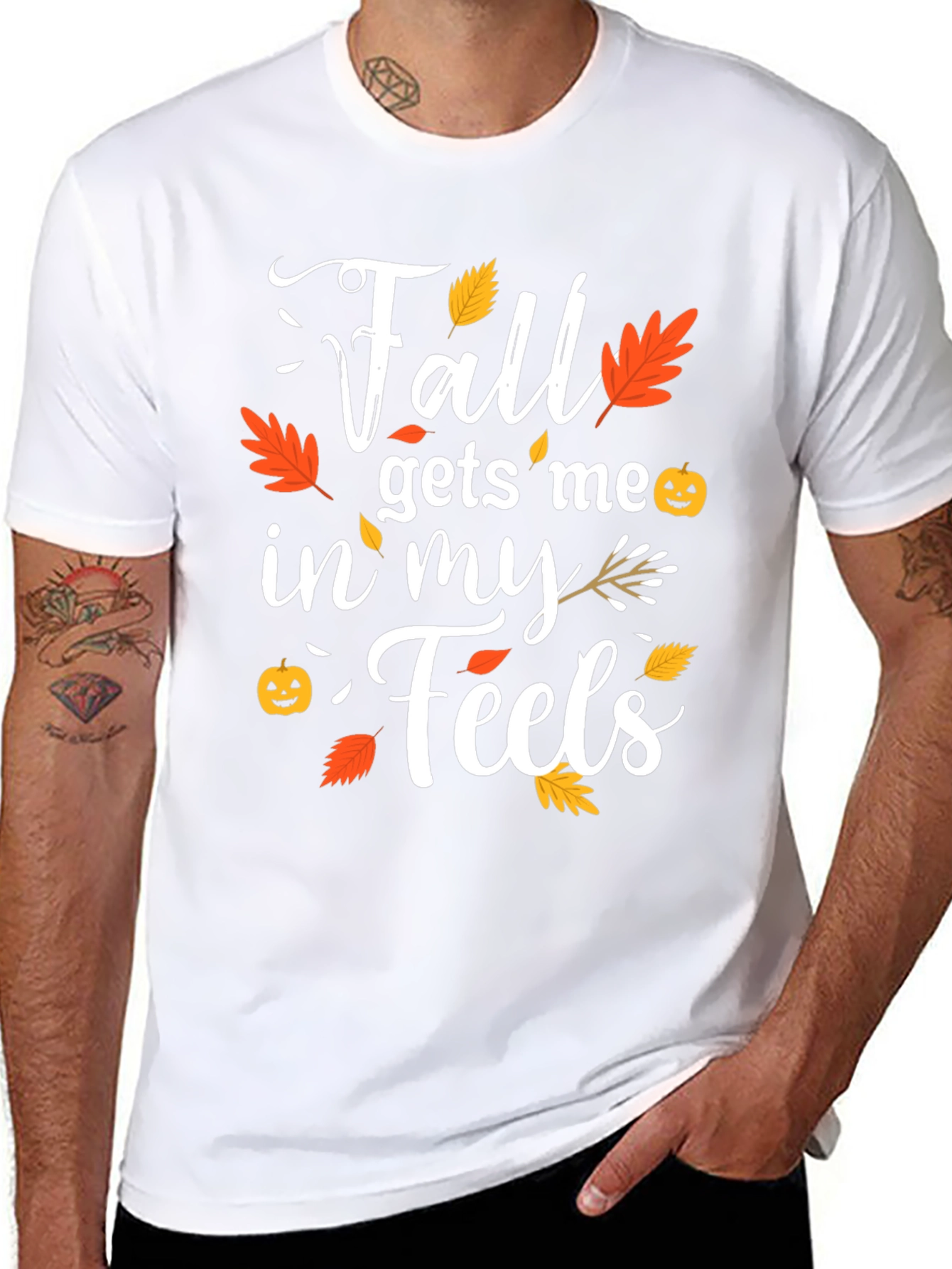 Fall Gets Me In My Feels Black T-Shirt