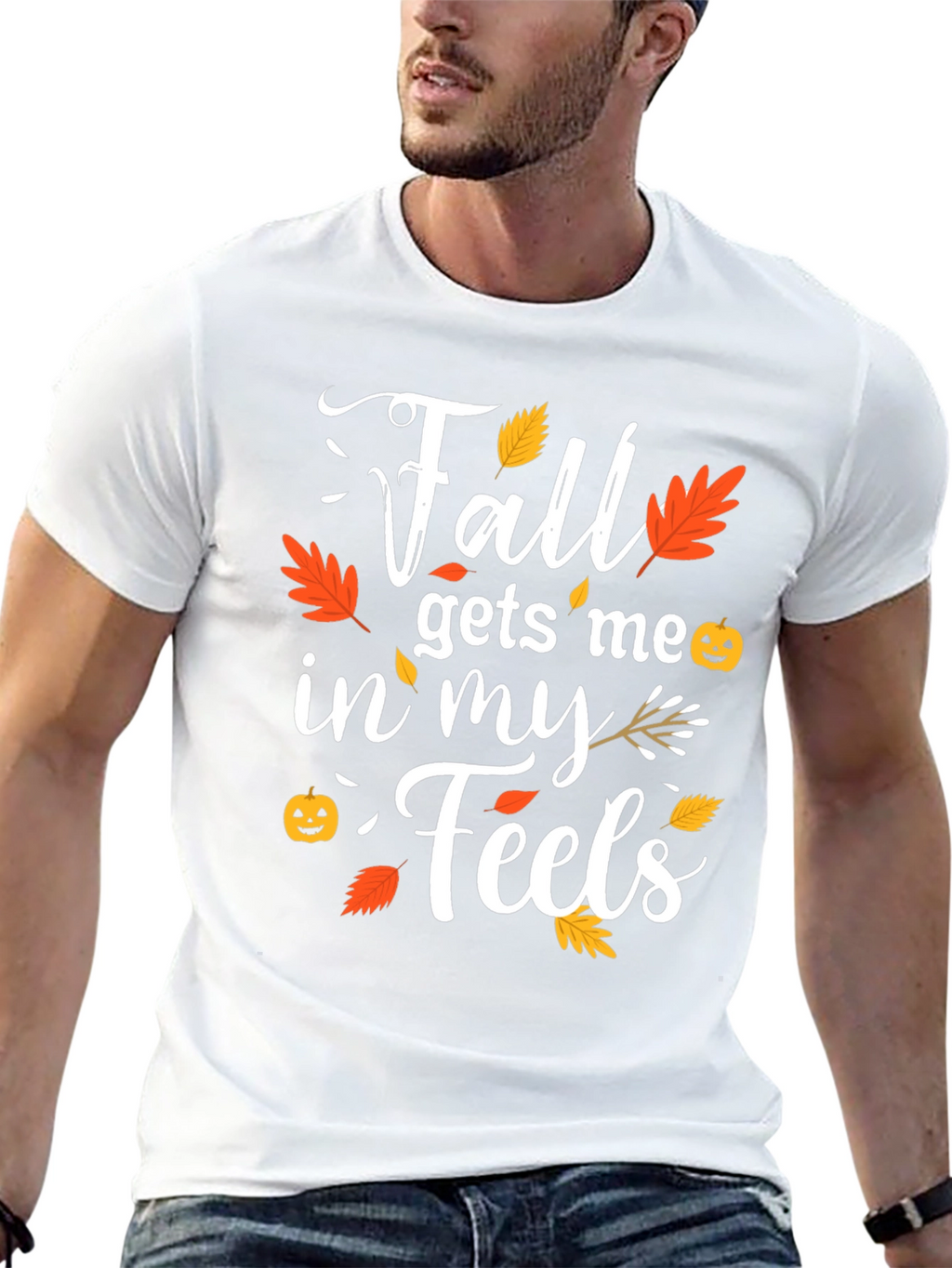 Fall Gets Me In My Feels Black T-Shirt