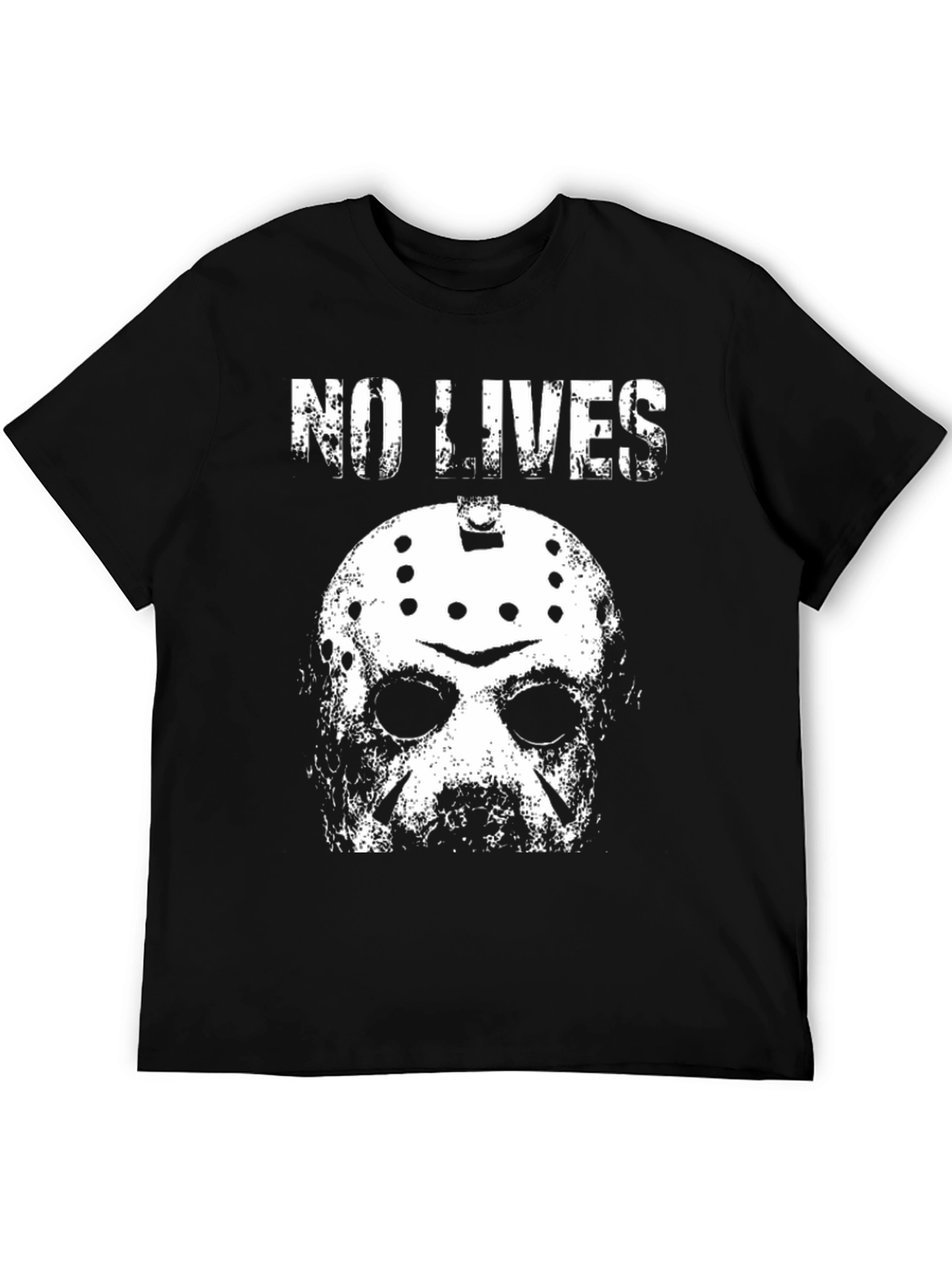 No Lives Horror Mask Graphic Tee - Black
