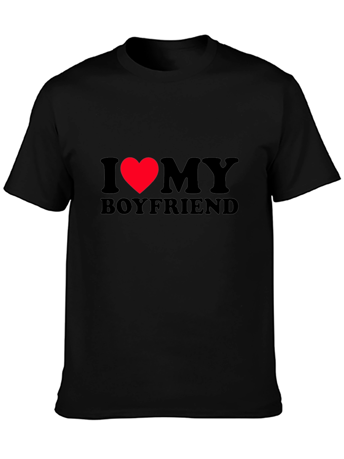 I Heart My Boyfriend T-Shirt - Black Classic Fit