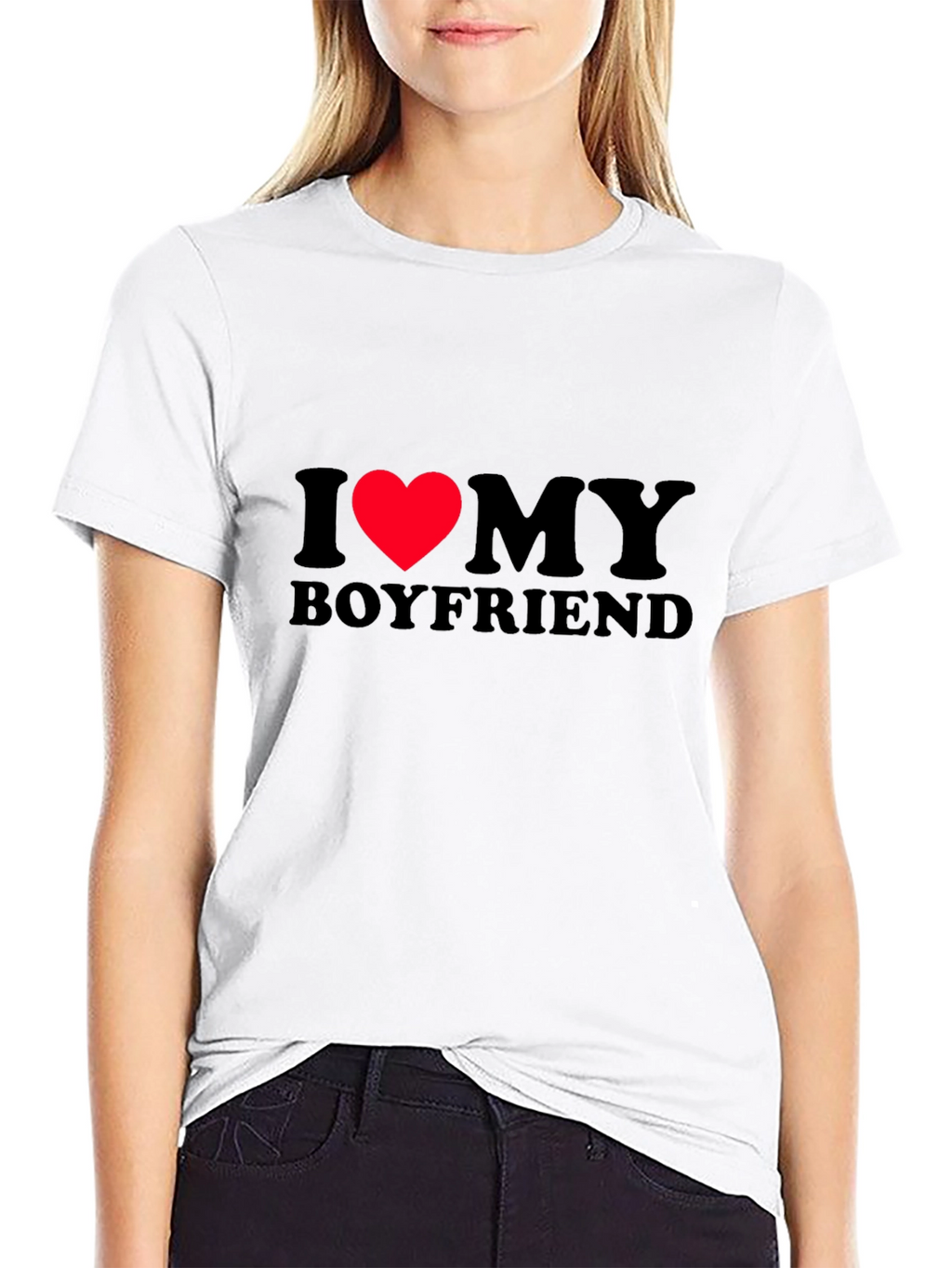 I Heart My Boyfriend T-Shirt - Black Classic Fit
