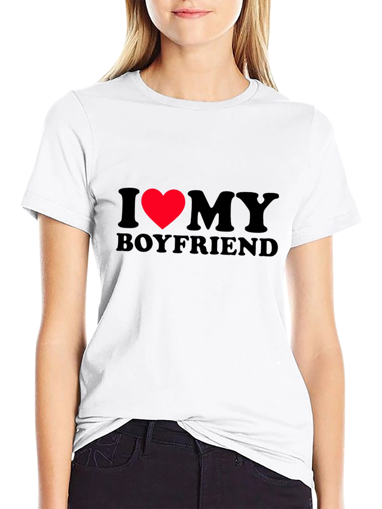 I Heart My Boyfriend T-Shirt - Black Classic Fit