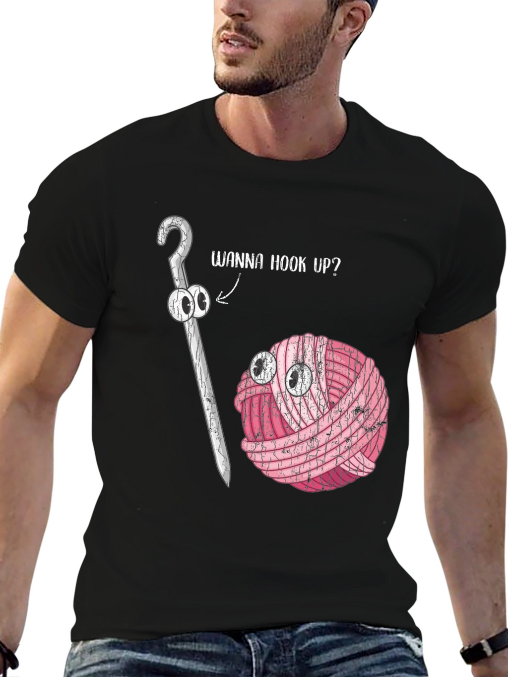 Wanna Hook Up? Crochet Yarn Humor T-Shirt