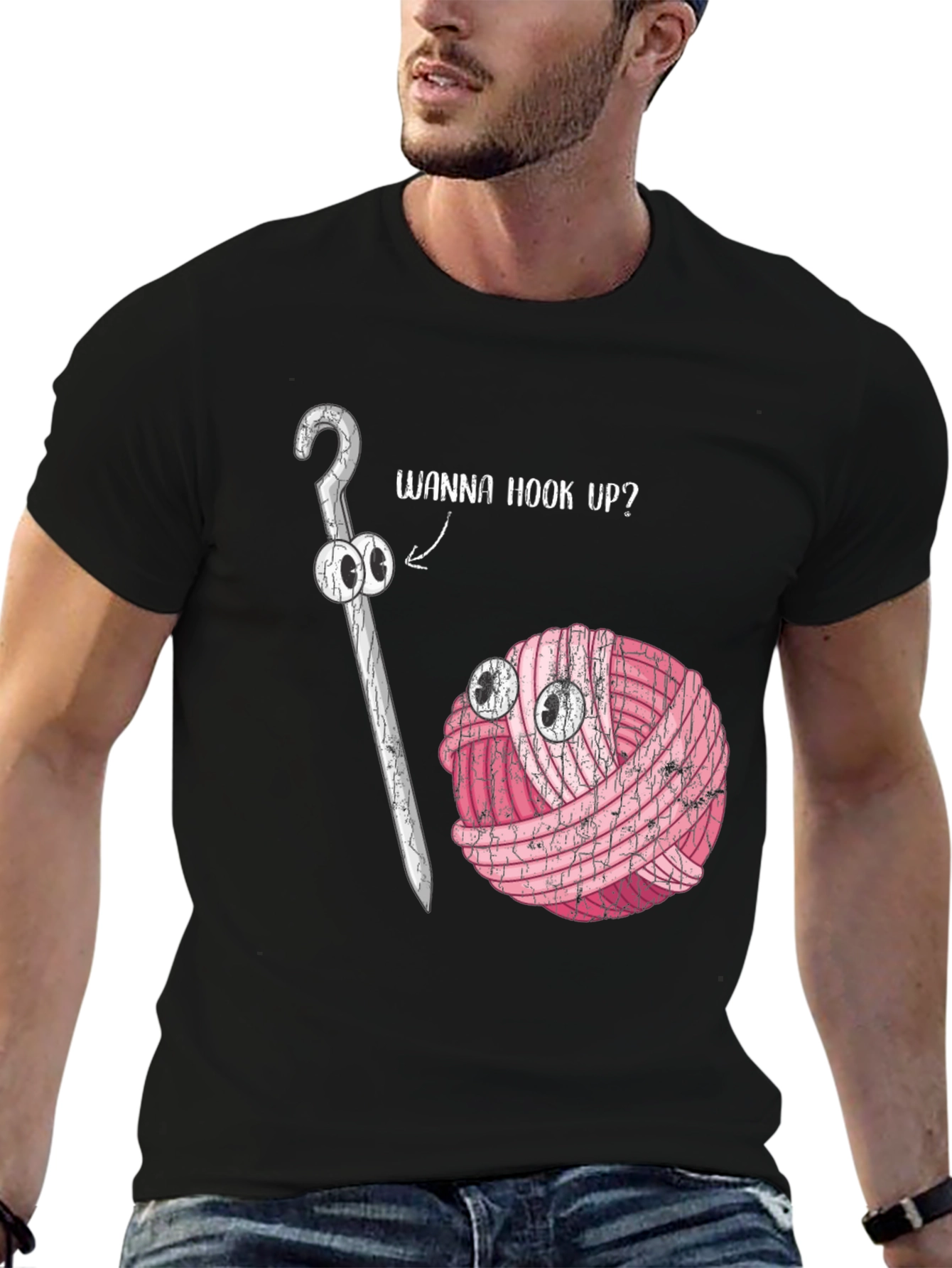 Wanna Hook Up? Crochet Yarn Humor T-Shirt