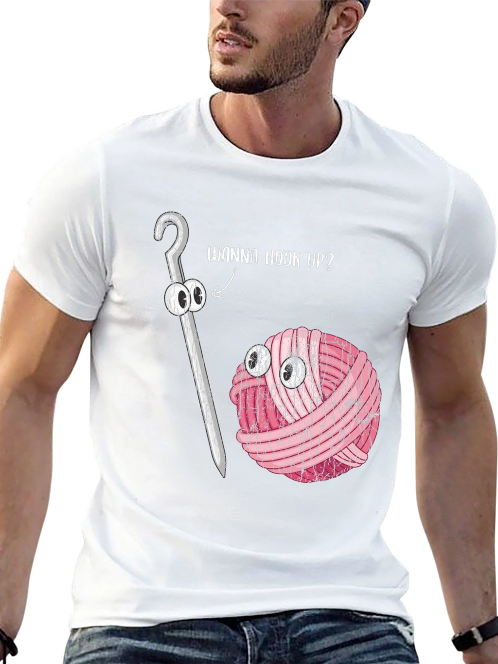 Wanna Hook Up? Crochet Yarn Humor T-Shirt