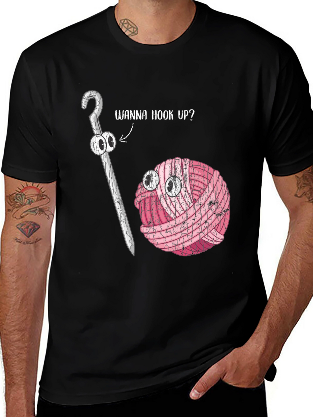 Wanna Hook Up? Crochet Yarn Humor T-Shirt