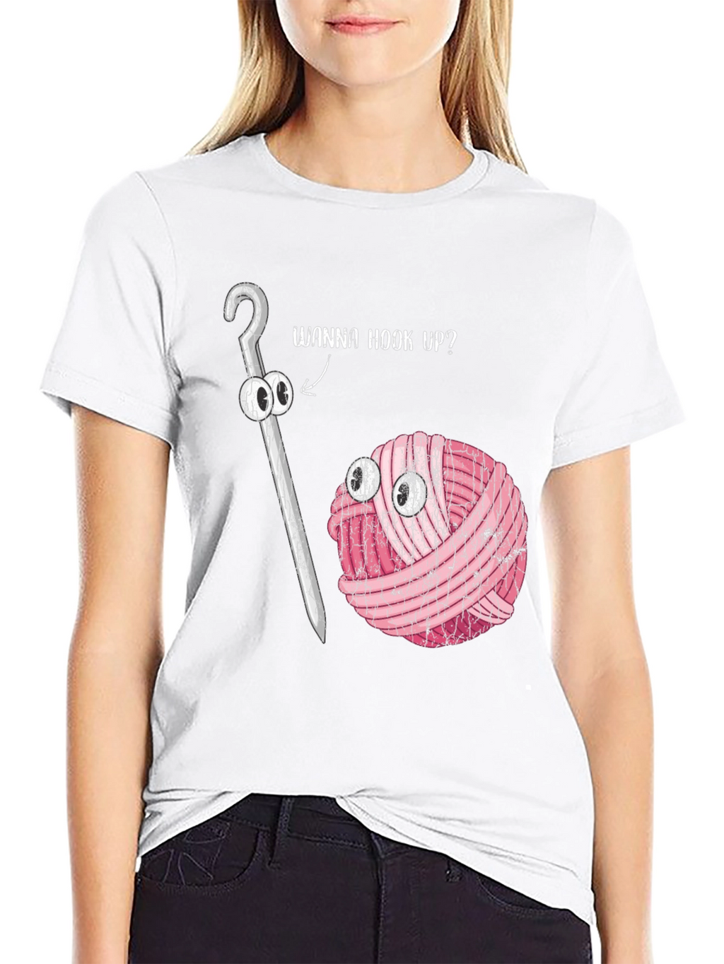 Wanna Hook Up? Crochet Yarn Humor T-Shirt