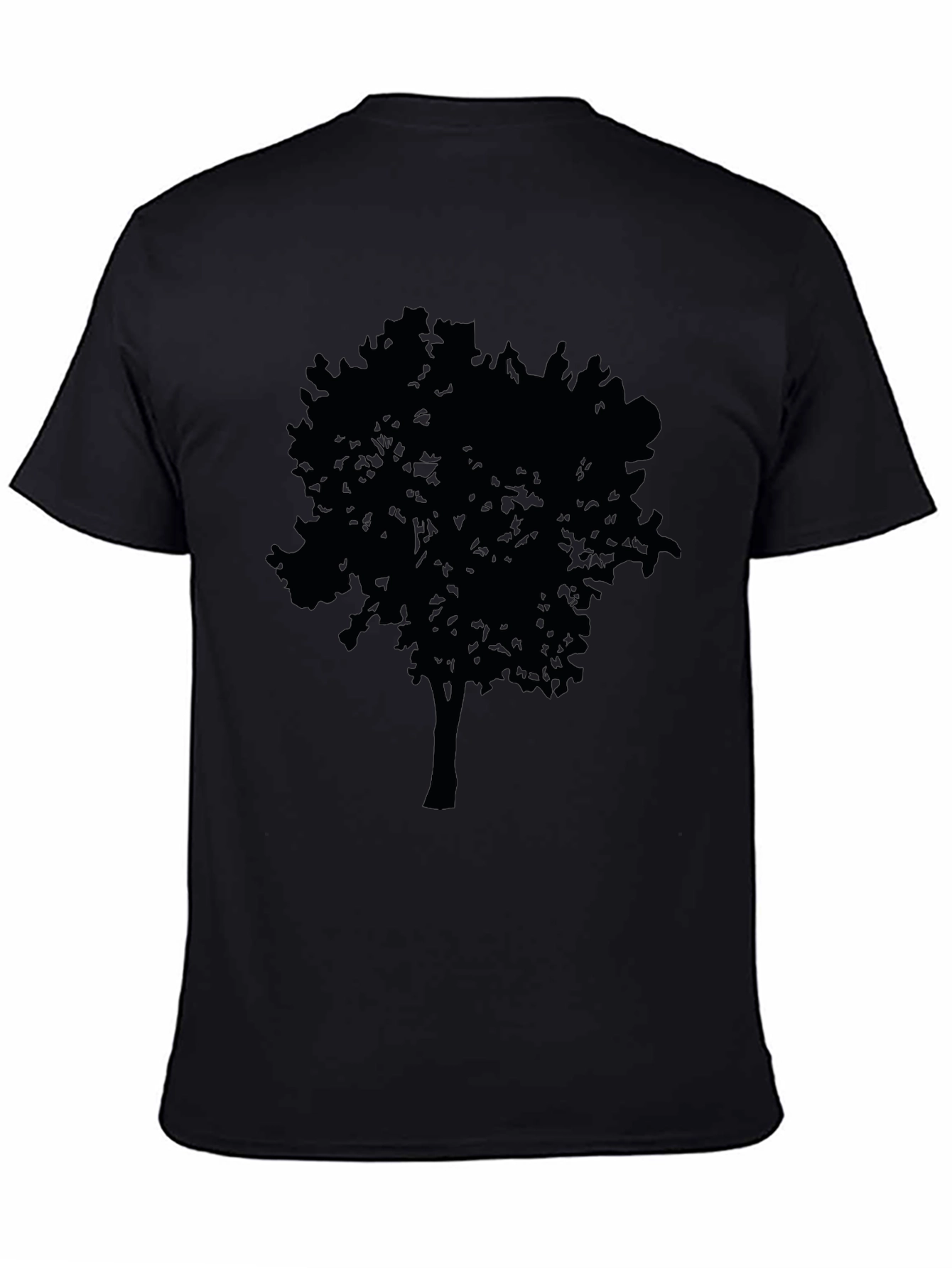 Mens Black Tree Graphic Tee - Nature Inspired Casual Wear