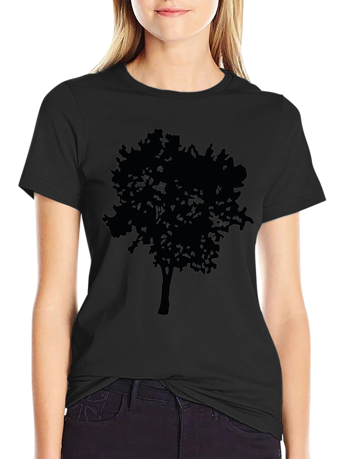 Mens Black Tree Graphic Tee - Nature Inspired Casual Wear