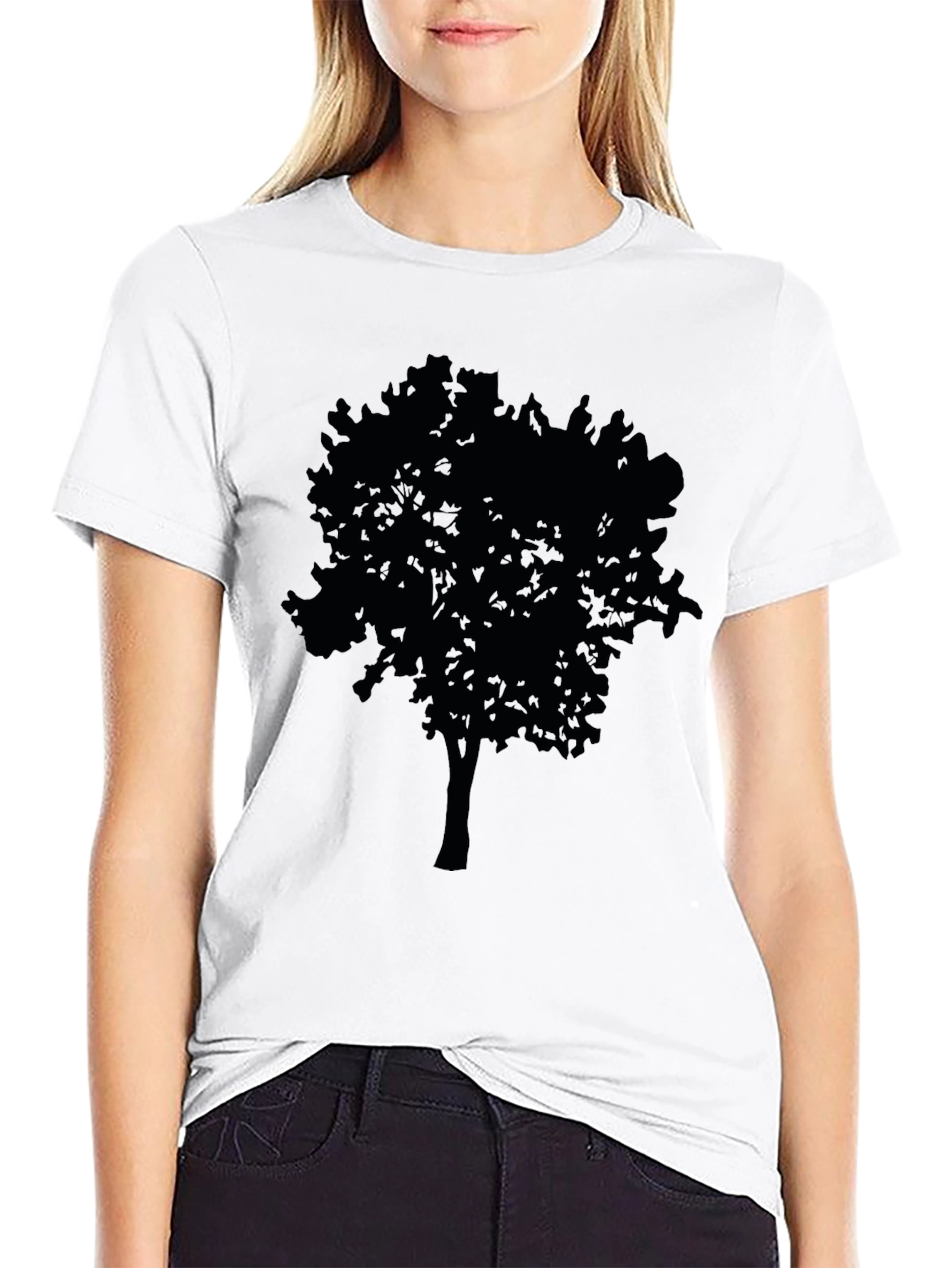 Mens Black Tree Graphic Tee - Nature Inspired Casual Wear