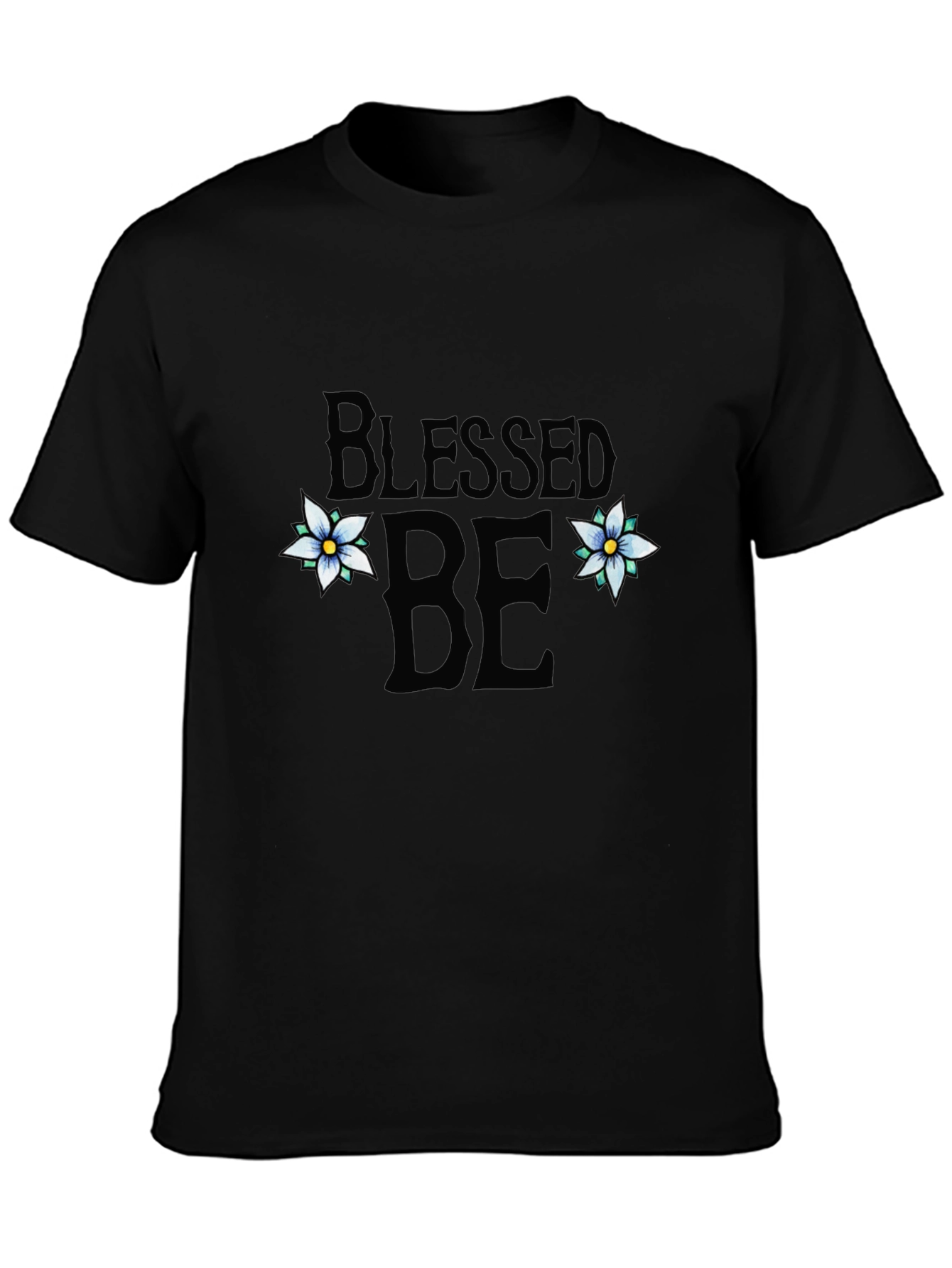Blessed Be Floral Graphic Tee - Black