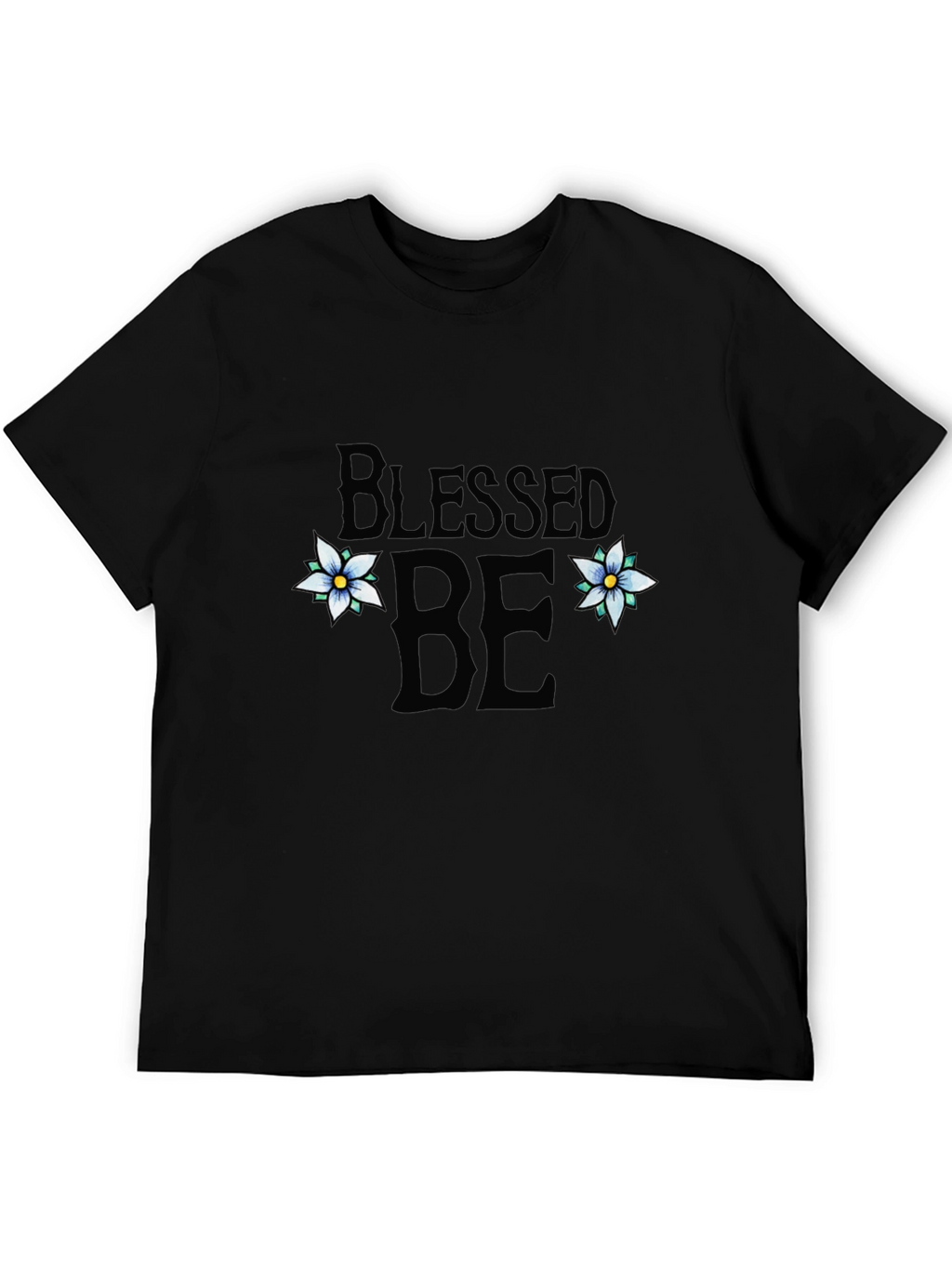 Blessed Be Floral Graphic Tee - Black