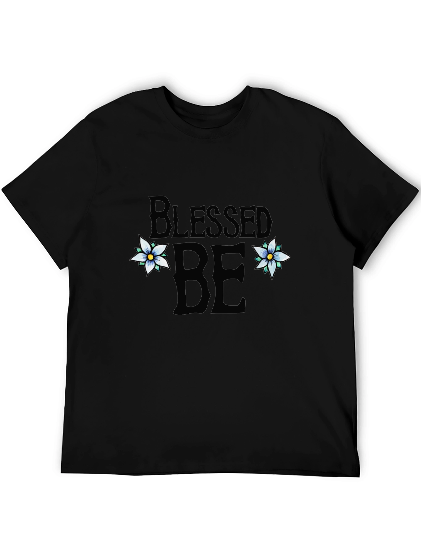 Blessed Be Floral Graphic Tee - Black