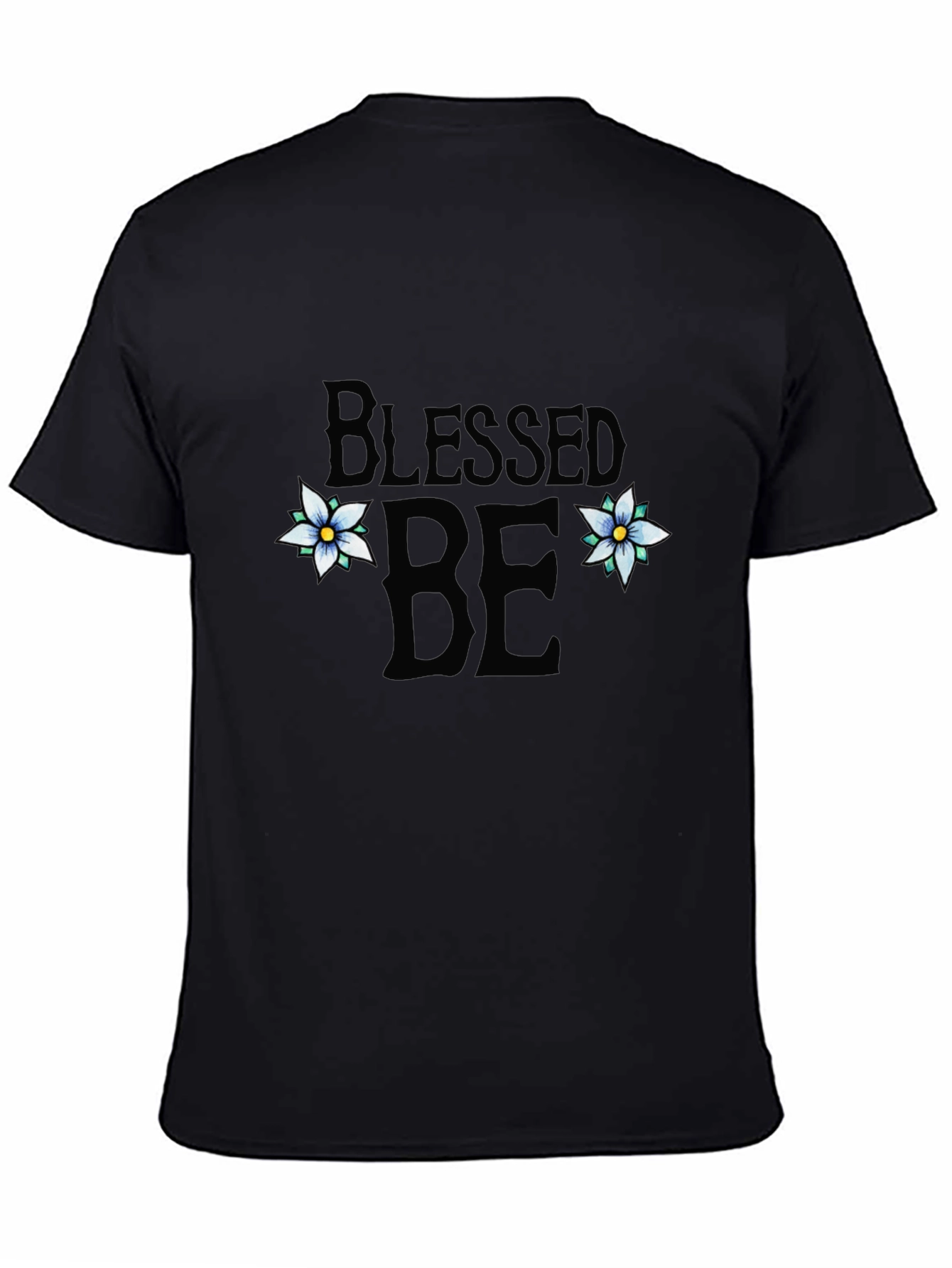 Blessed Be Floral Graphic Tee - Black