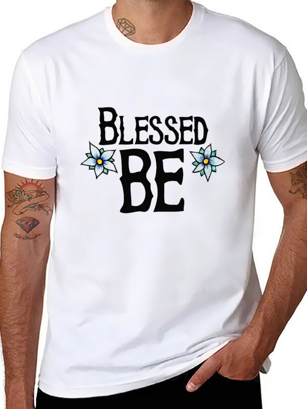 Blessed Be Floral Graphic Tee - Black