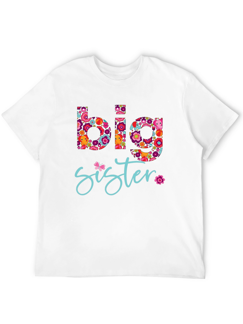 Big Sister Floral Graphic Tee - Black T-Shirt