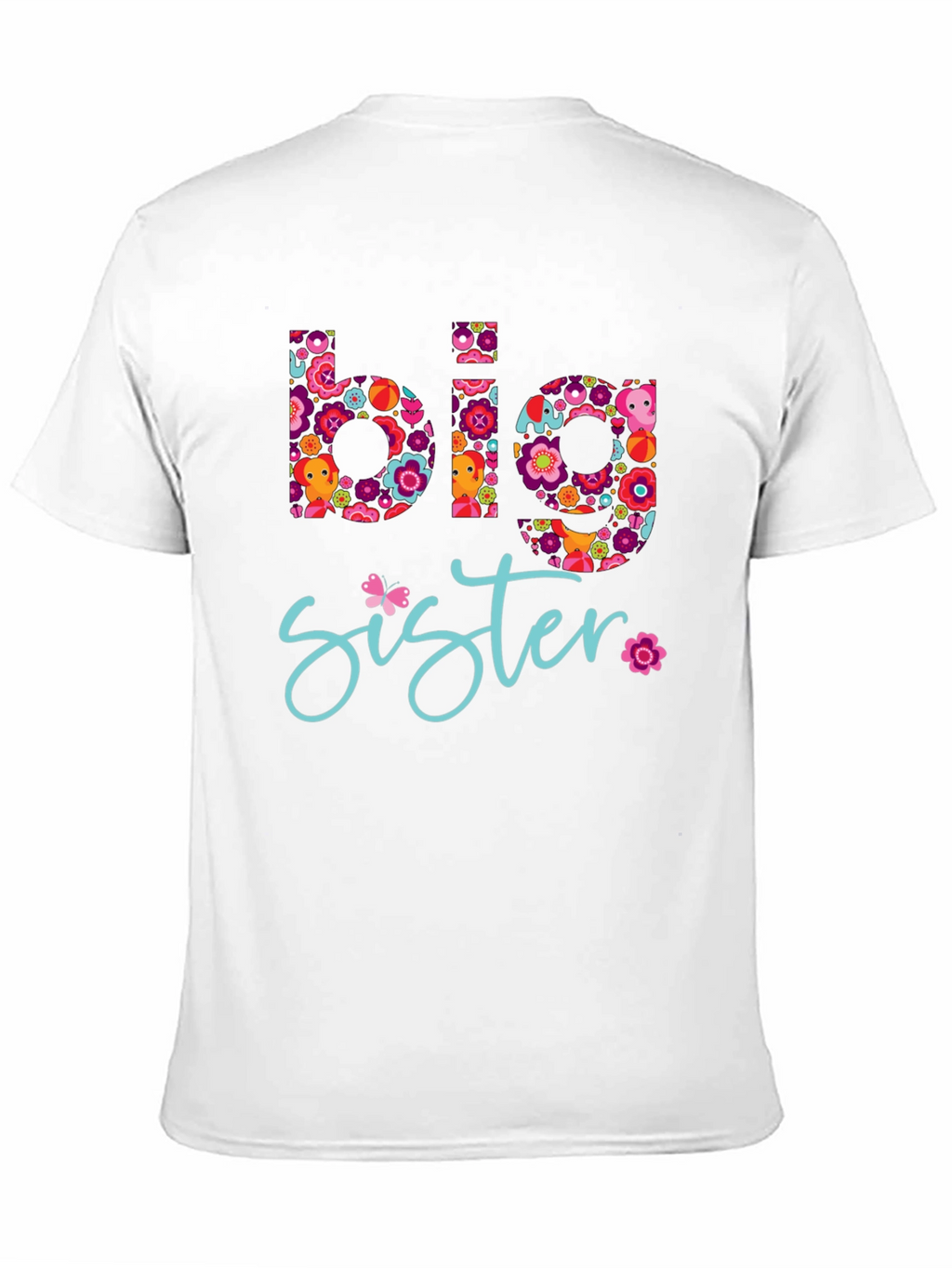 Big Sister Floral Graphic Tee - Black T-Shirt