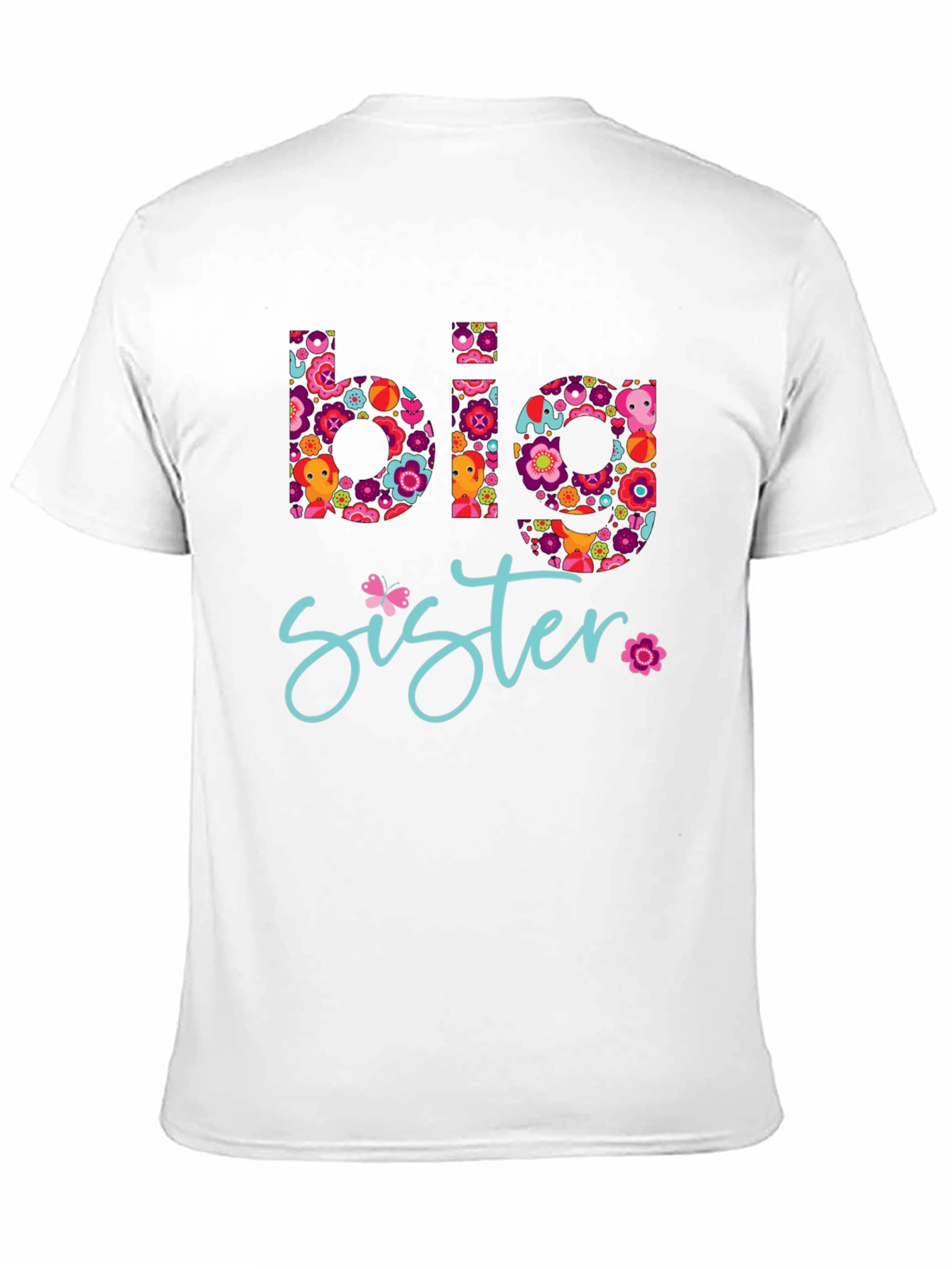 Big Sister Floral Graphic Tee - Black T-Shirt