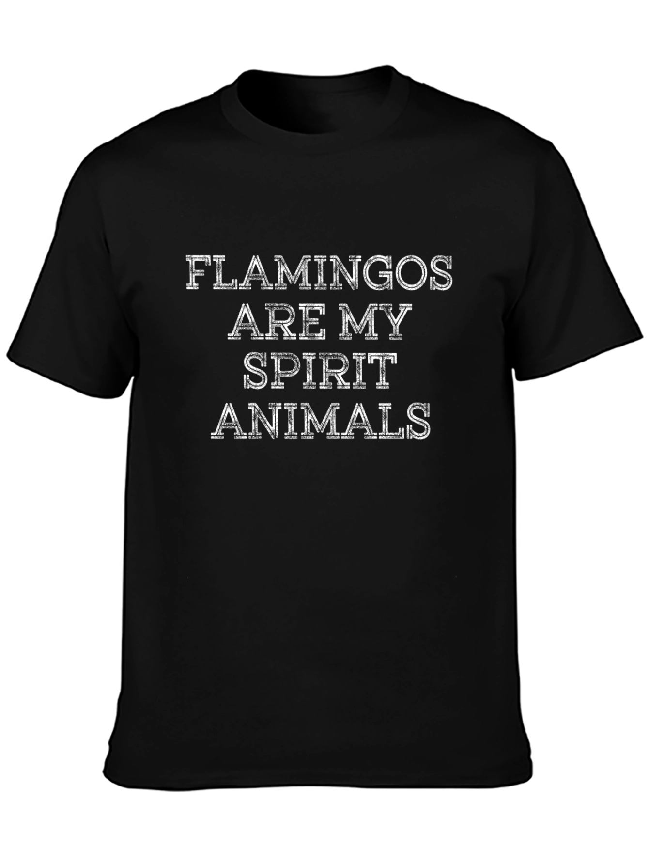 Flamingos are My Spirit Animal Black T-Shirt