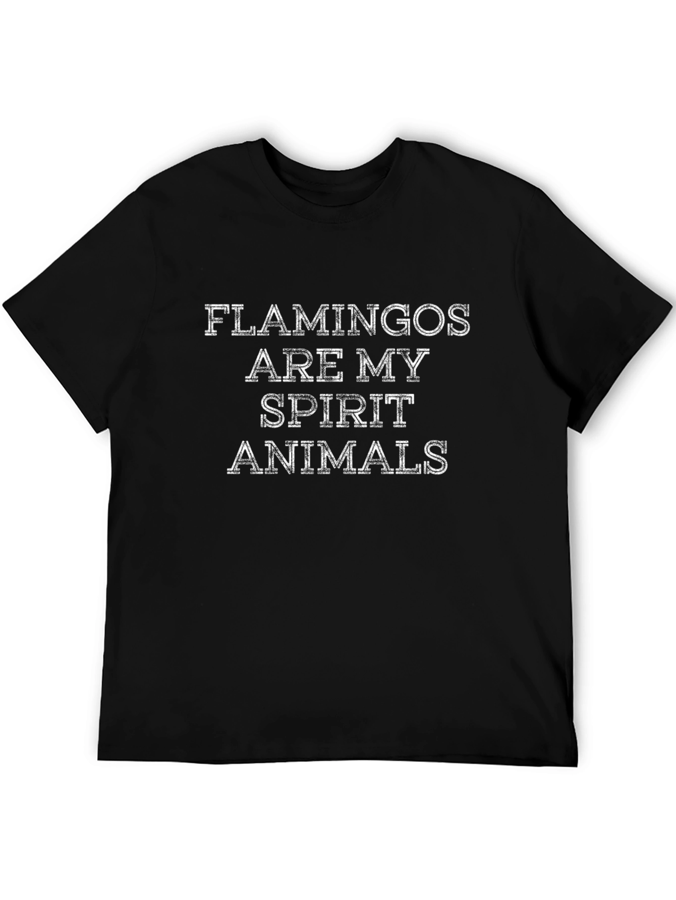 Flamingos are My Spirit Animal Black T-Shirt