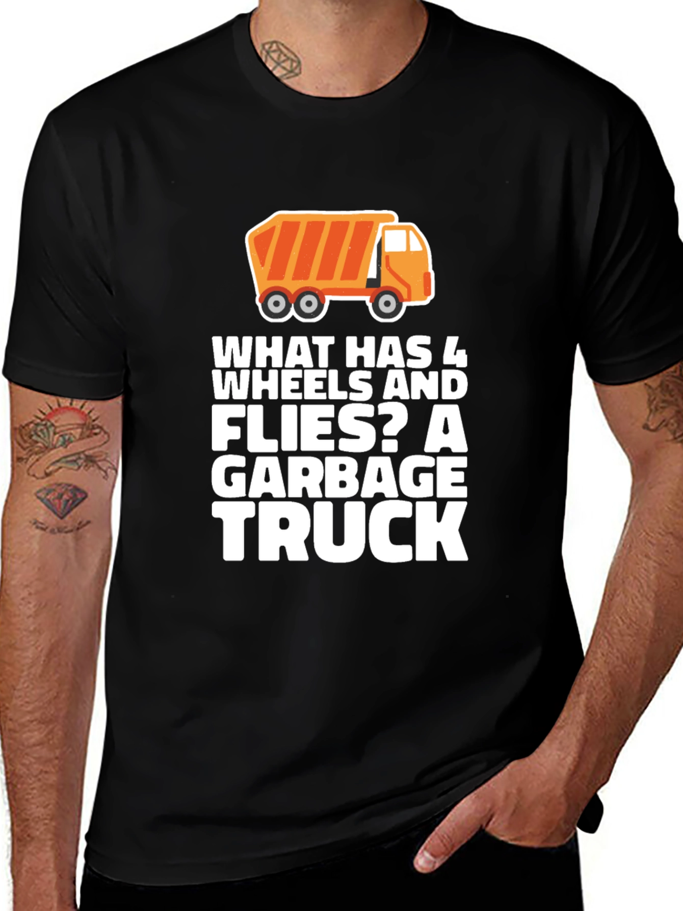 Garbage Truck Riddle T-Shirt Funny Joke Tee