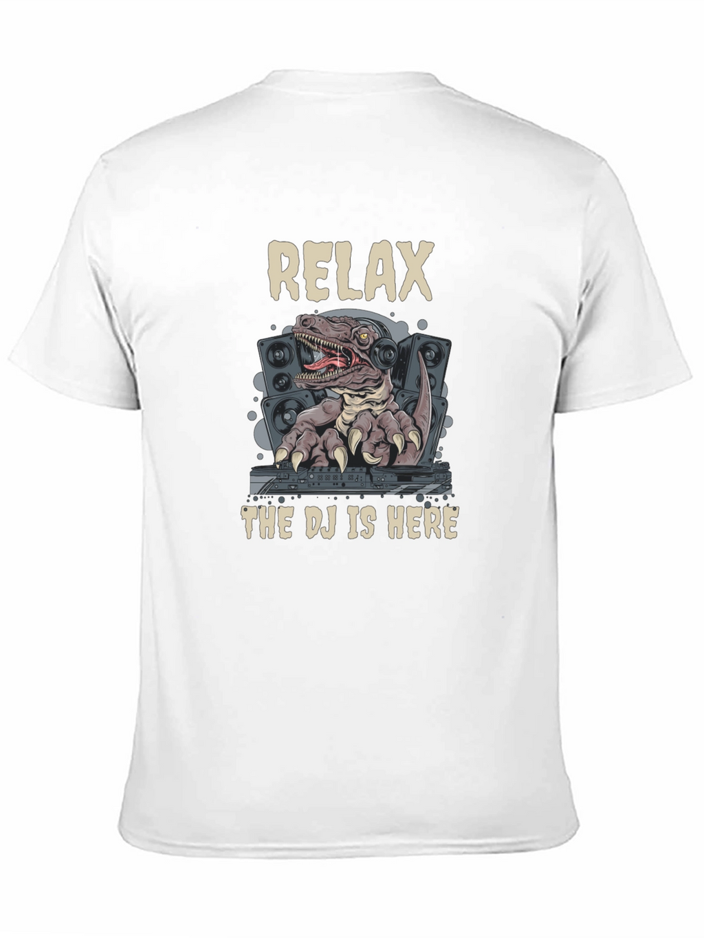 Relax DJ Rex Graphic Tee - Dinosaur DJ T-Shirt