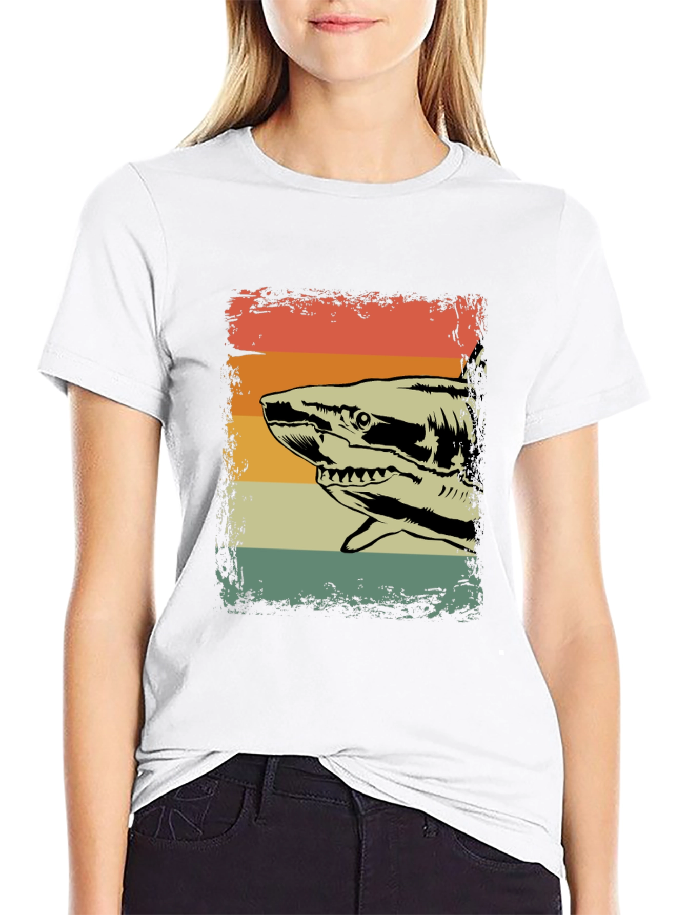 Vintage Shark Graphic Tee - Retro Style