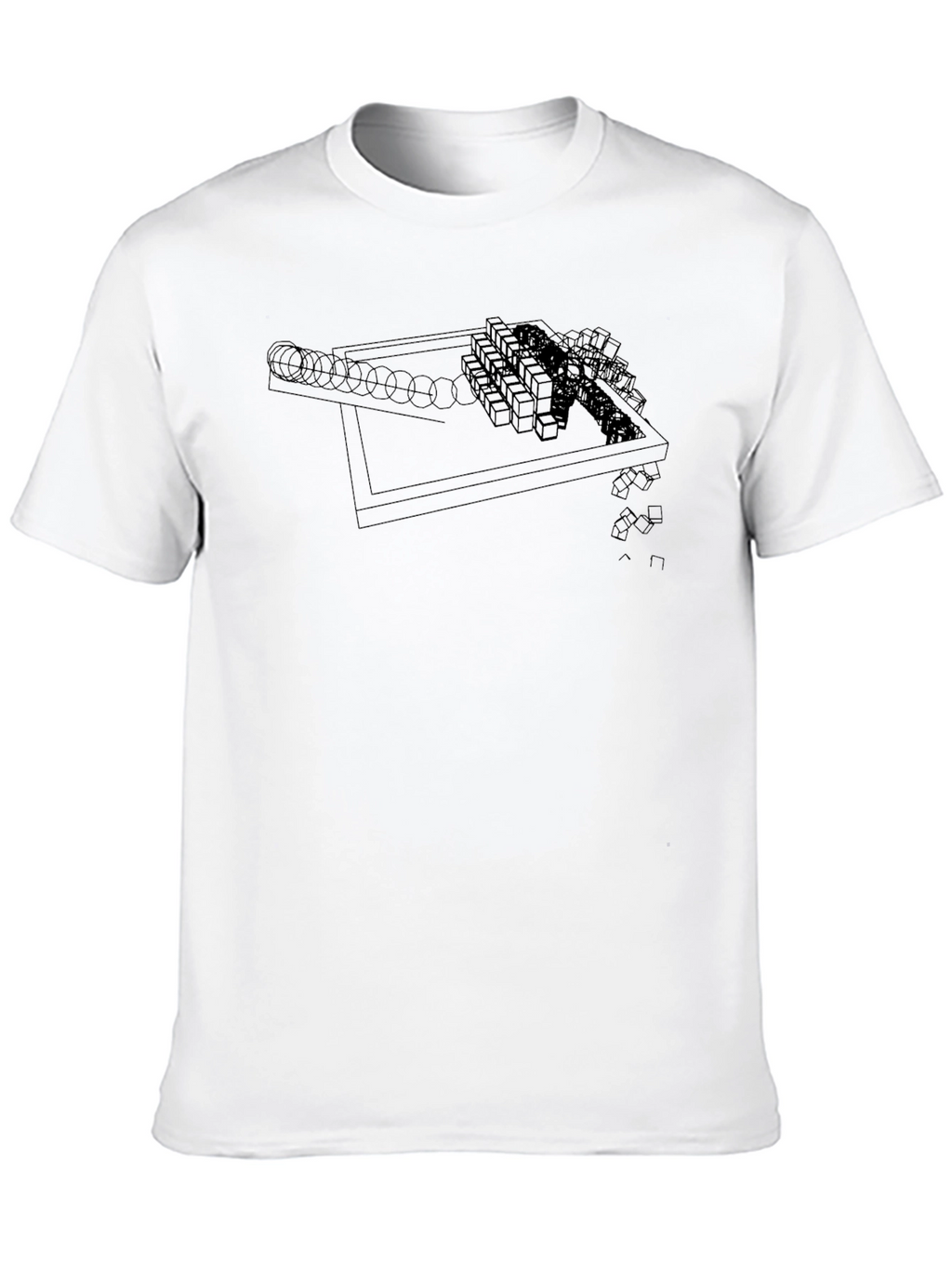 Abstract Geometric Graphic Black T-Shirt