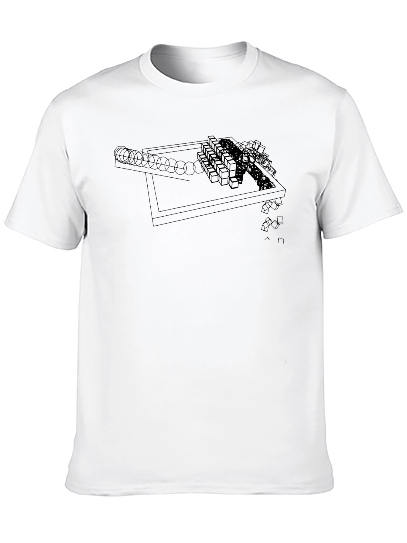 Abstract Geometric Graphic Black T-Shirt