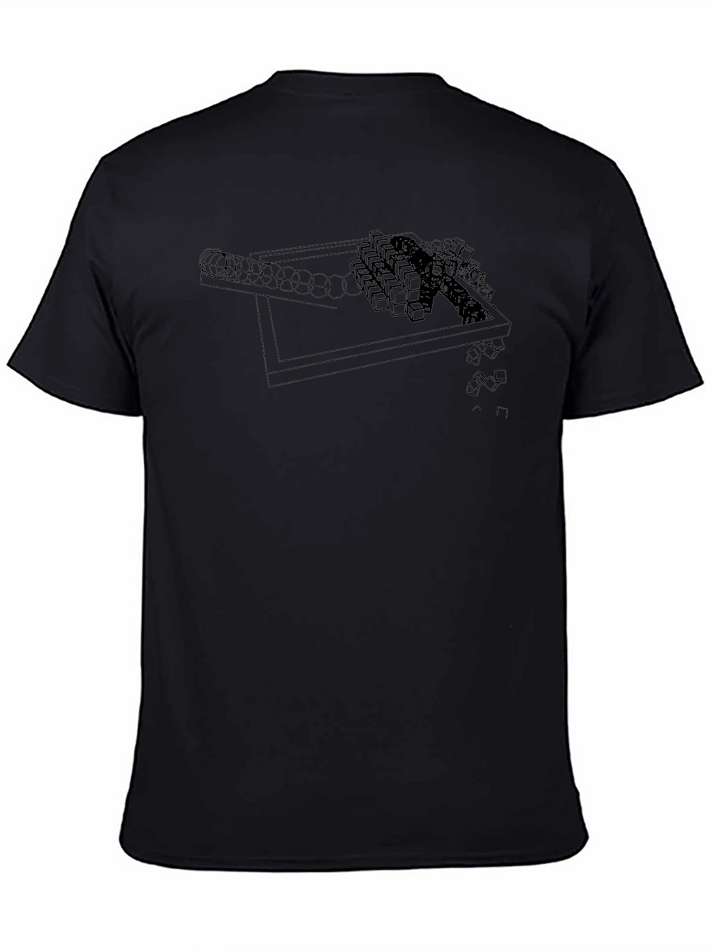 Abstract Geometric Graphic Black T-Shirt