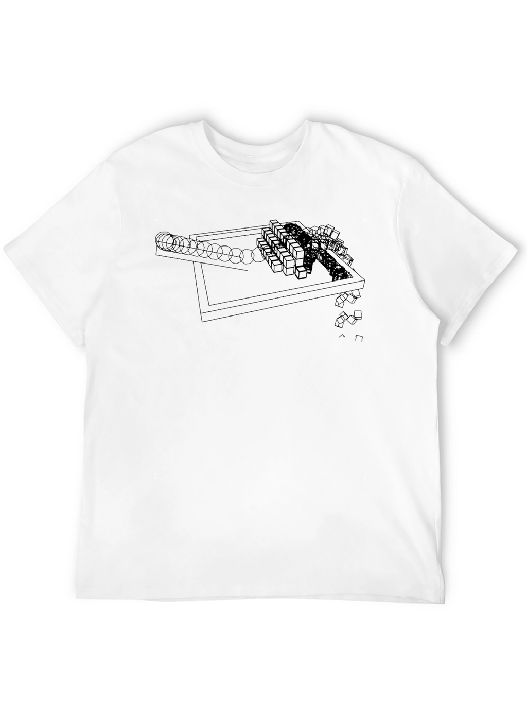 Abstract Geometric Graphic Black T-Shirt