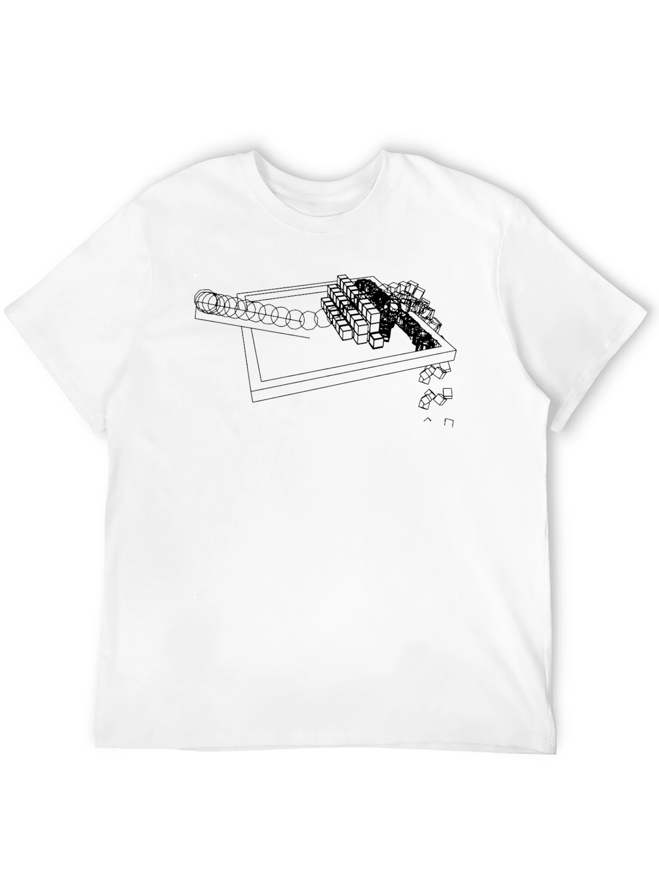 Abstract Geometric Graphic Black T-Shirt