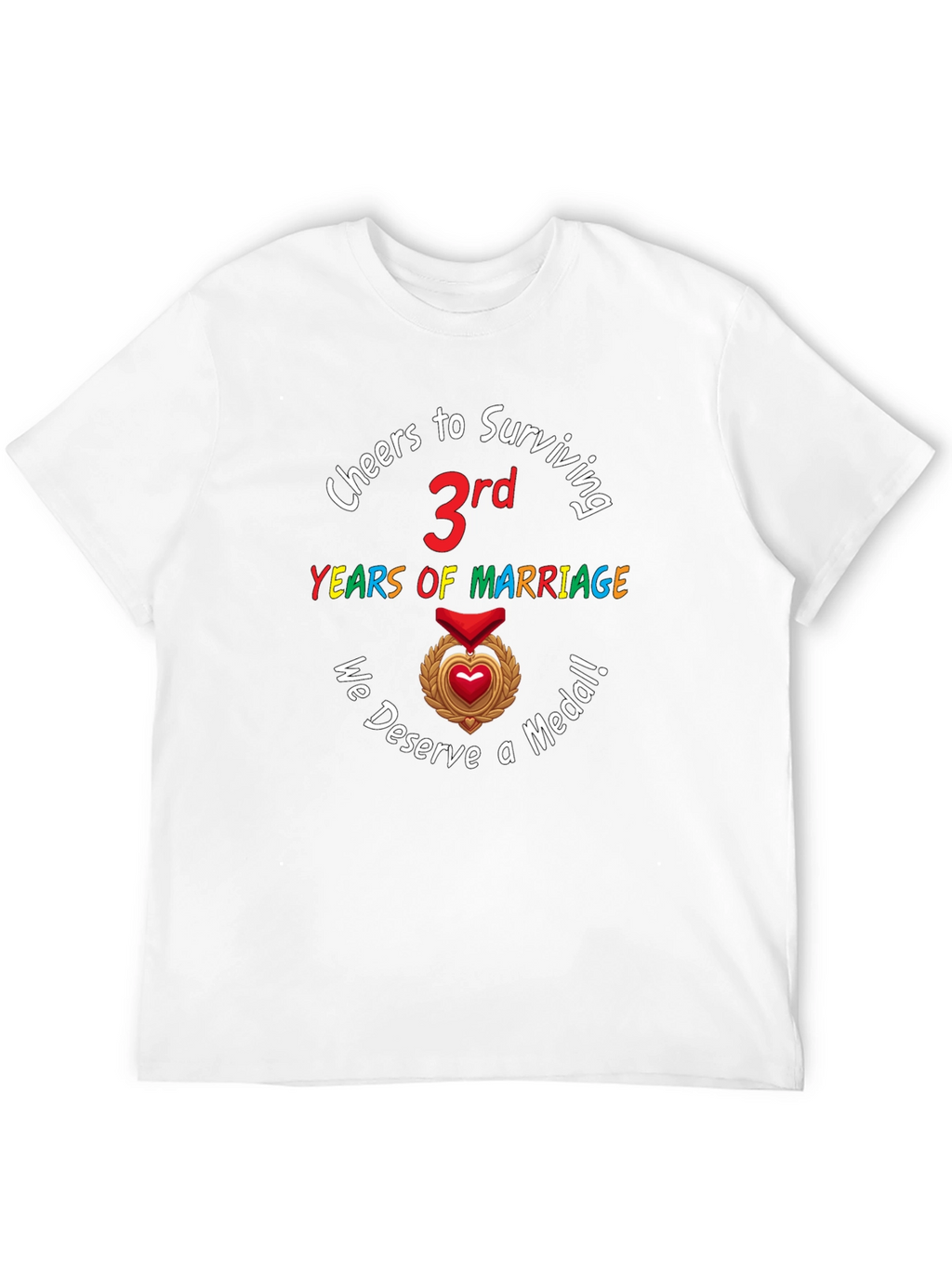 3rd Anniversary T-Shirt Marriage Medal