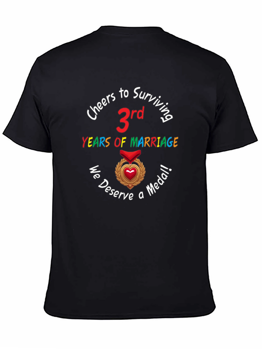 3rd Anniversary T-Shirt Marriage Medal