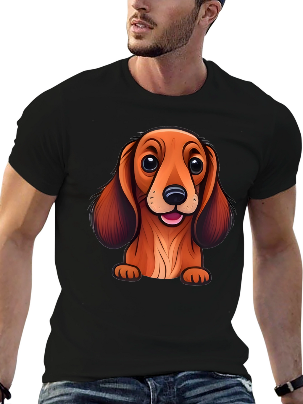 Cute Dachshund Cartoon T-Shirt