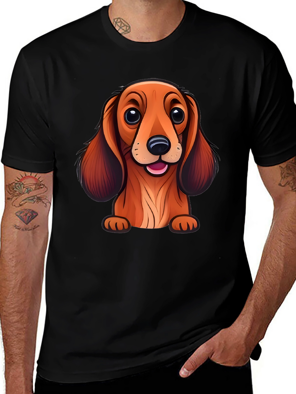Cute Dachshund Cartoon T-Shirt