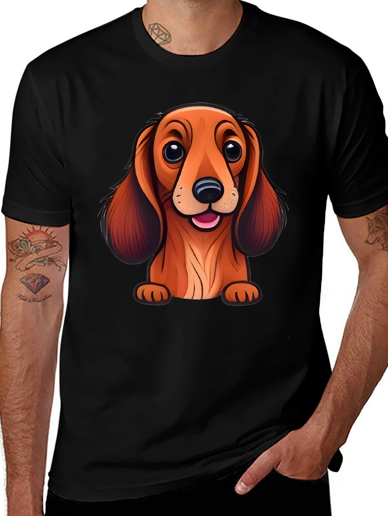Cute Dachshund Cartoon T-Shirt