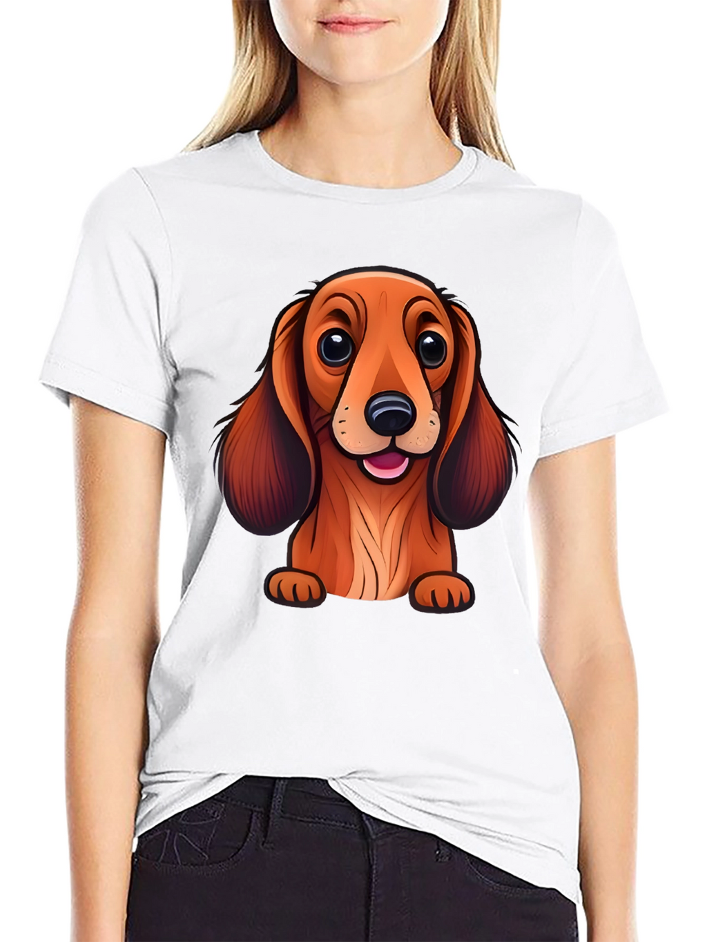 Cute Dachshund Cartoon T-Shirt