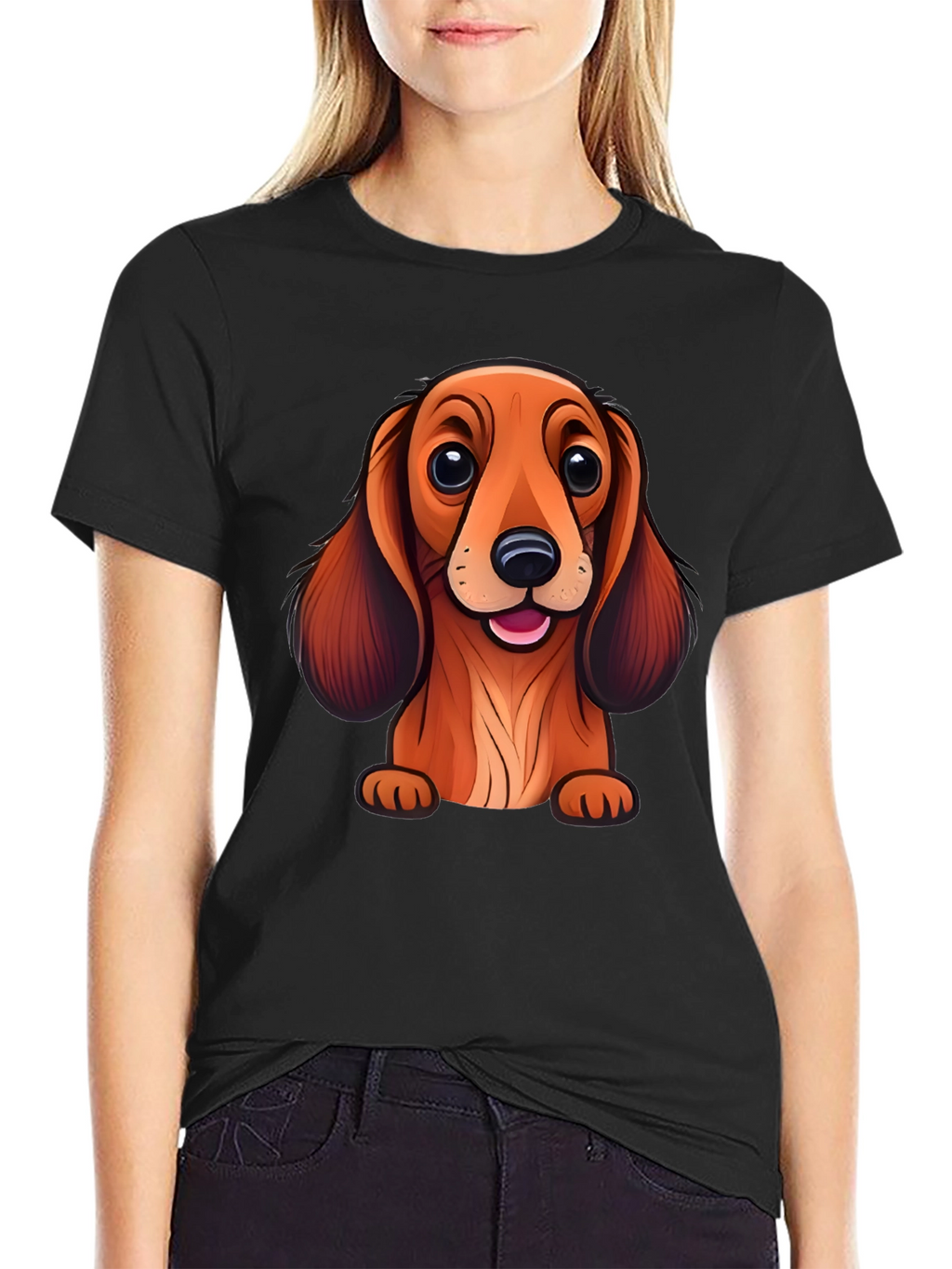 Cute Dachshund Cartoon T-Shirt