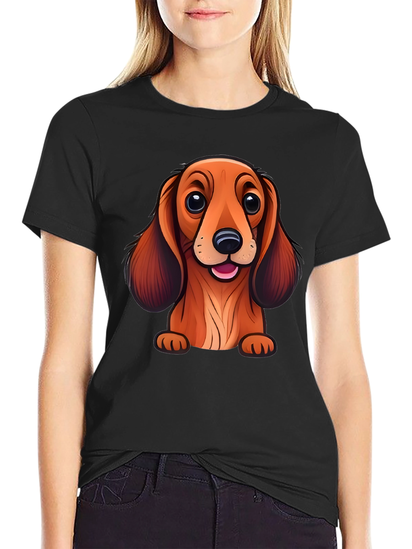 Cute Dachshund Cartoon T-Shirt