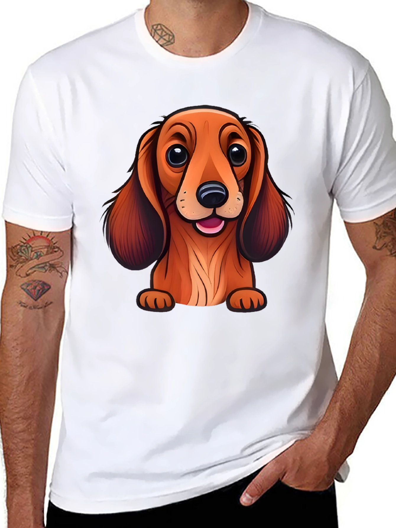 Cute Dachshund Cartoon T-Shirt