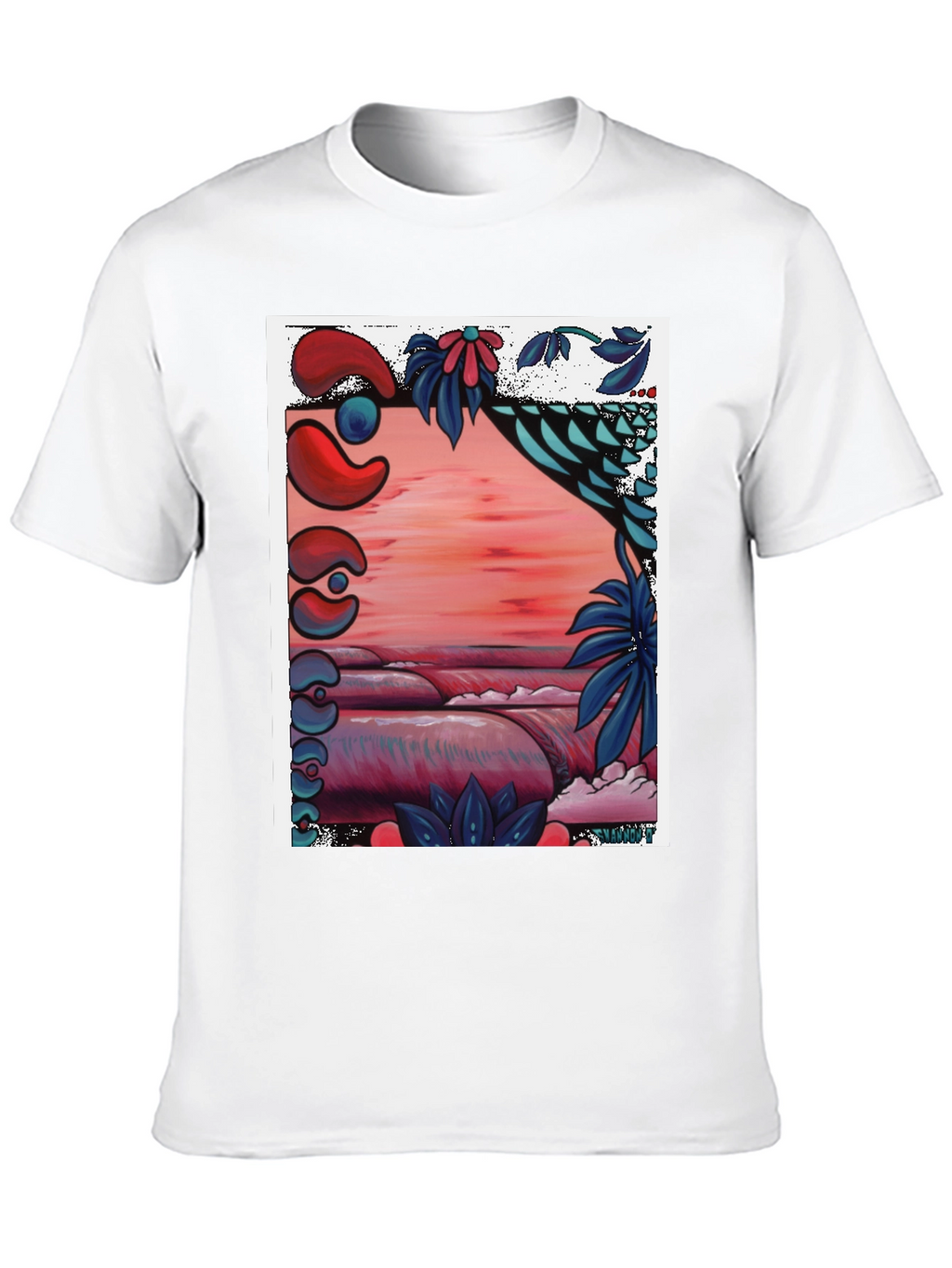 Unique Graphic Tee - Abstract Beach Design