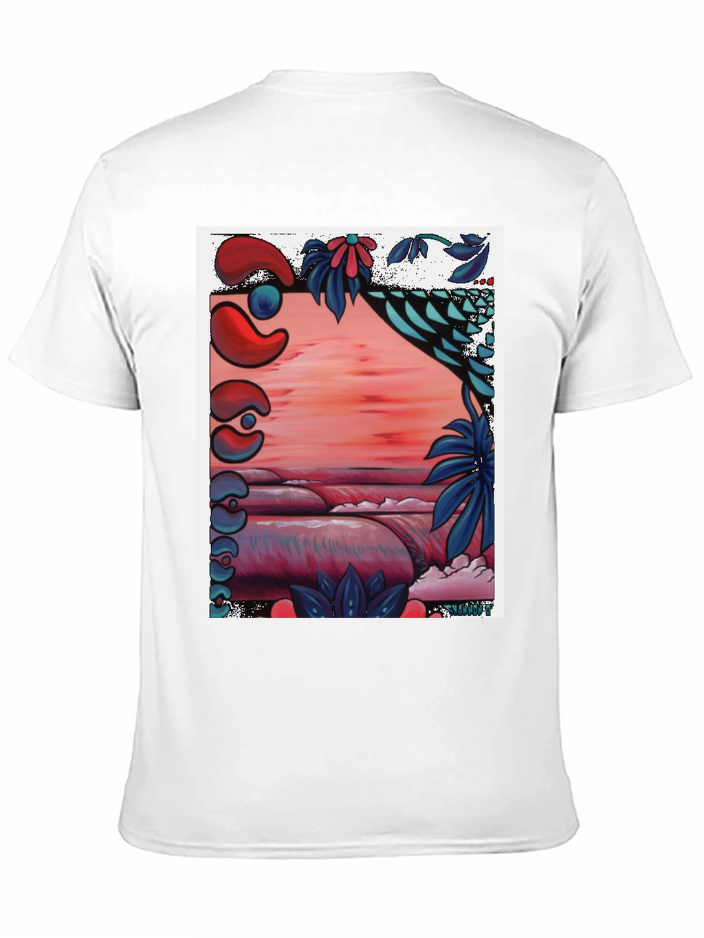 Unique Graphic Tee - Abstract Beach Design