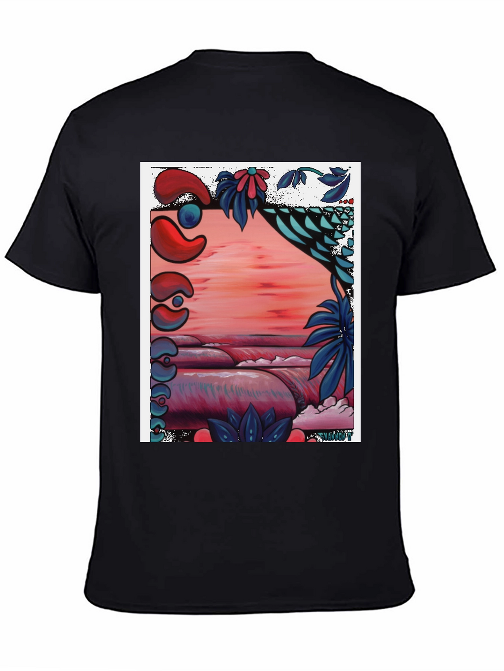 Unique Graphic Tee - Abstract Beach Design