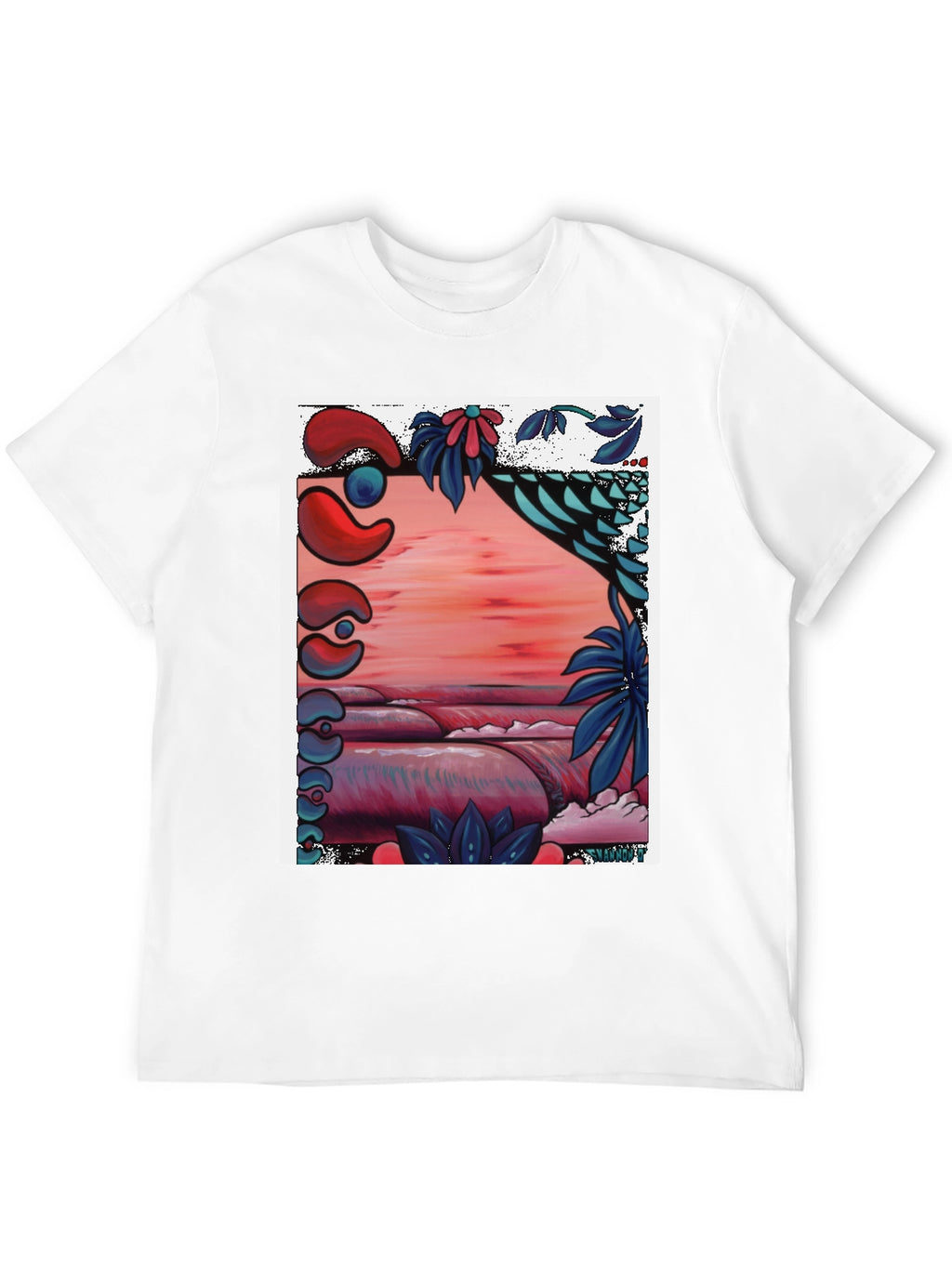 Unique Graphic Tee - Abstract Beach Design