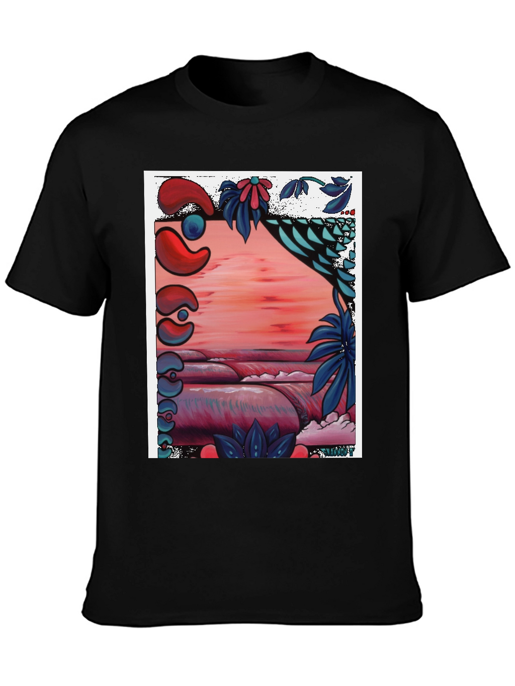 Unique Graphic Tee - Abstract Beach Design