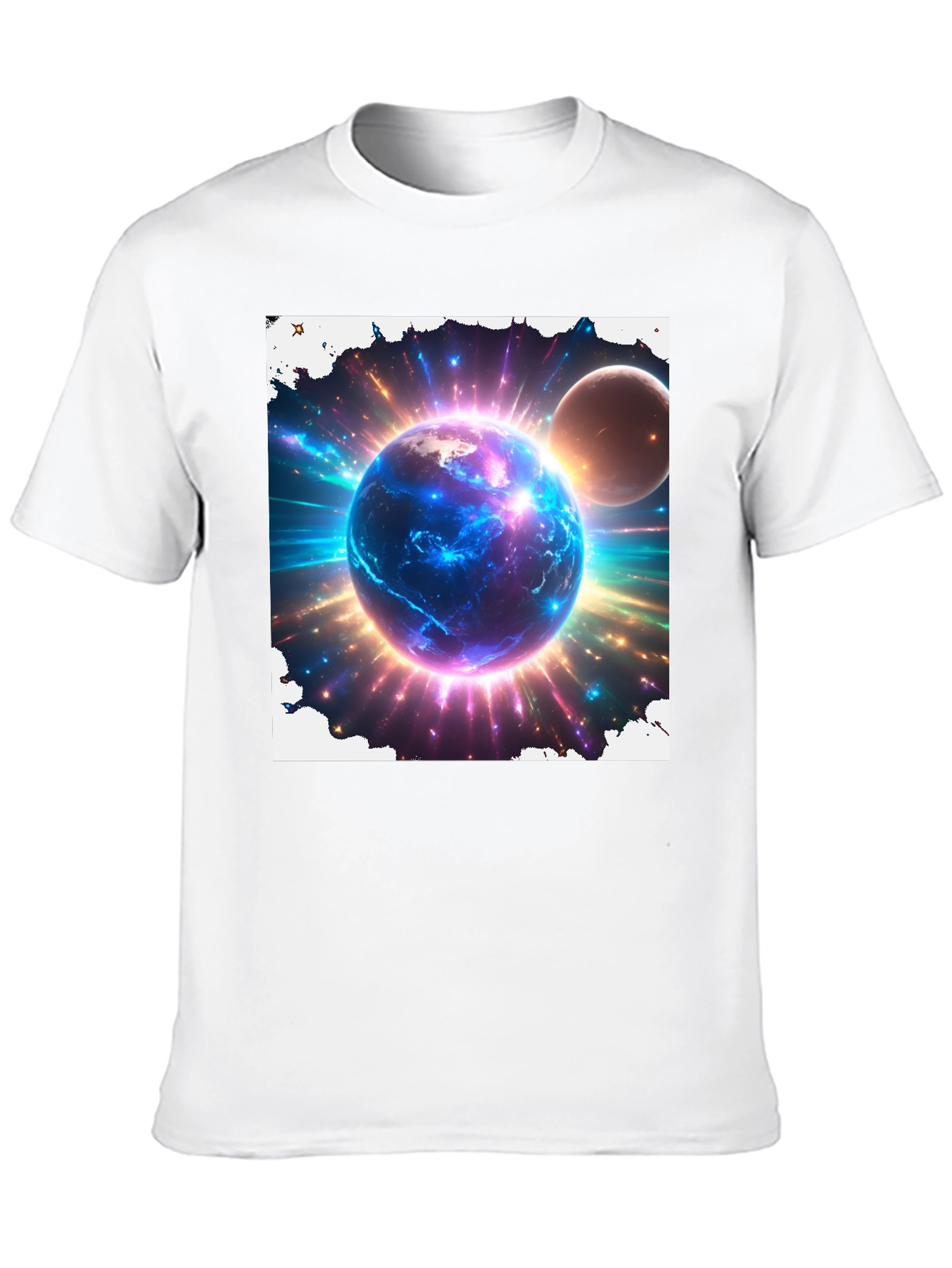 Cosmic Planet Graphic Tee - Black Cotton Blend