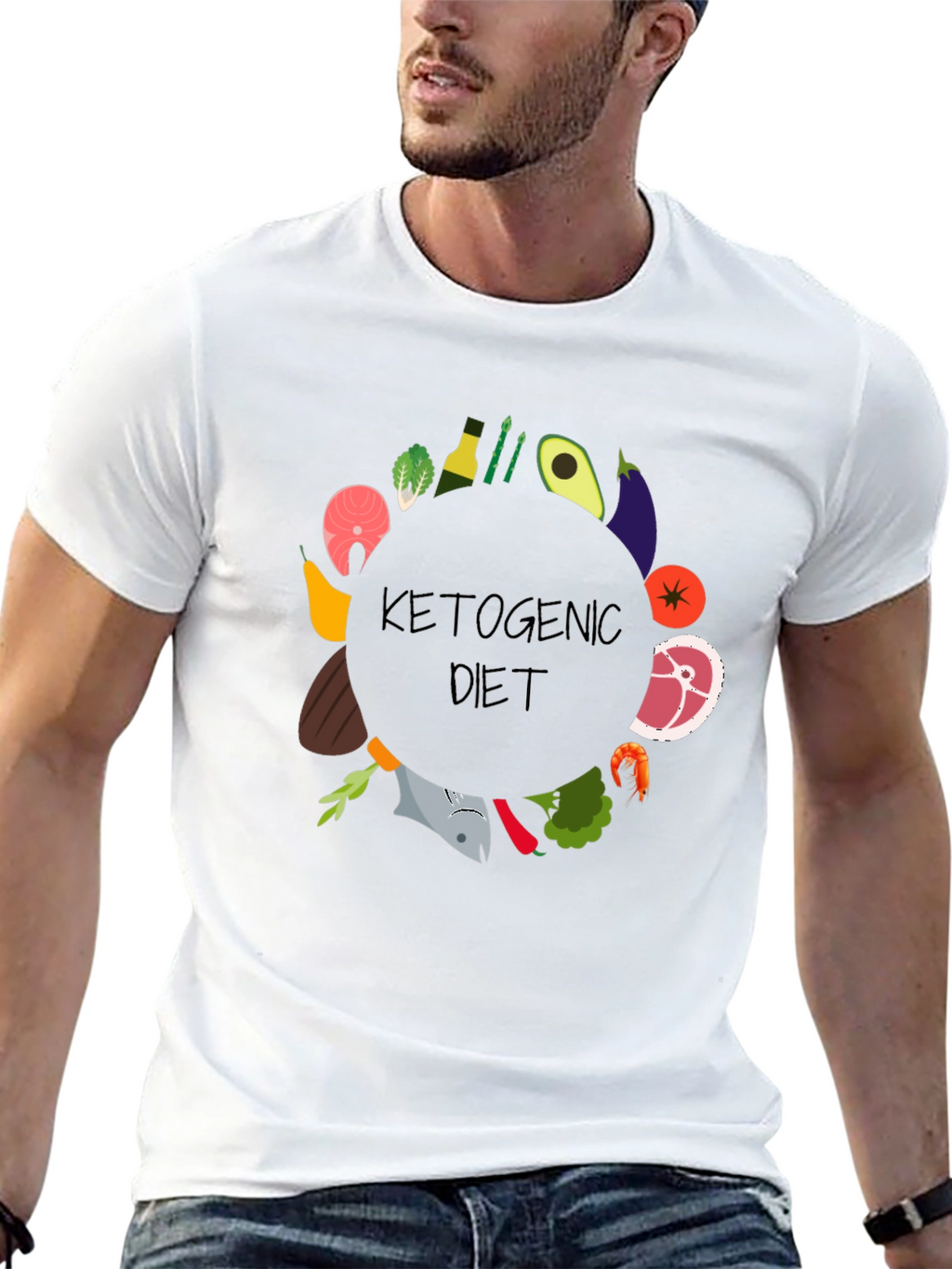 Ketogenic Diet T-Shirt - Food Circle Design